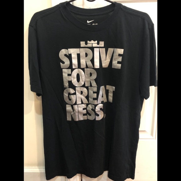LBJ STRIVE FOR GREATNESS NIKE Dri Fit T-Shirt - Picture 1 of 2